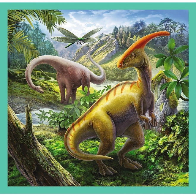 Trefl Puzzle 3-in-1 - Die außergewöhnliche Welt der Dinosaurier