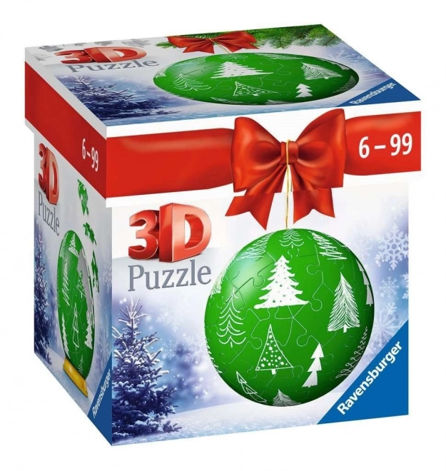 Ravensburger 3D Puzzleball Weihnachtsdeko Grün mit Tannenbäumen