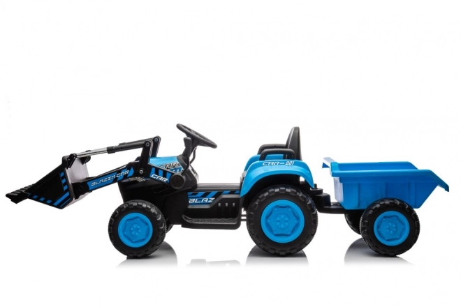 Elektrischer Kindertraktor mit Schaufel blau