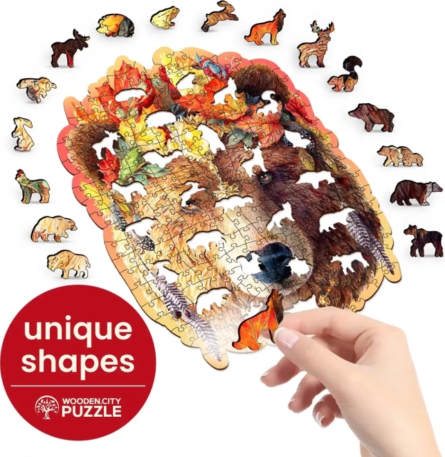 Stilvolles Holzpuzzle Bär - 250 Teile