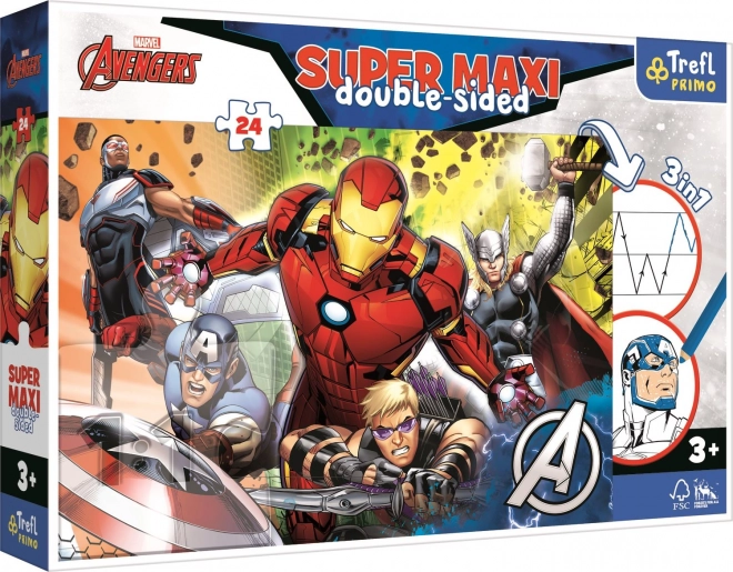 Doppelseitiges Puzzle Avengers Super Maxi