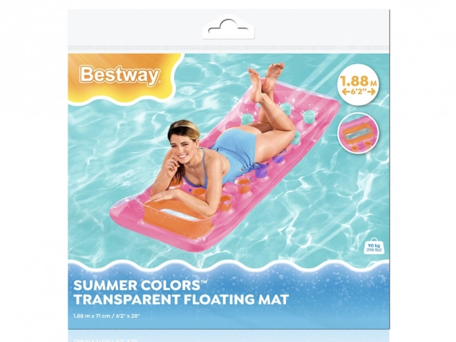 Bunter aufblasbarer Schwimmmatratze mit Fenster von Bestway – rosa