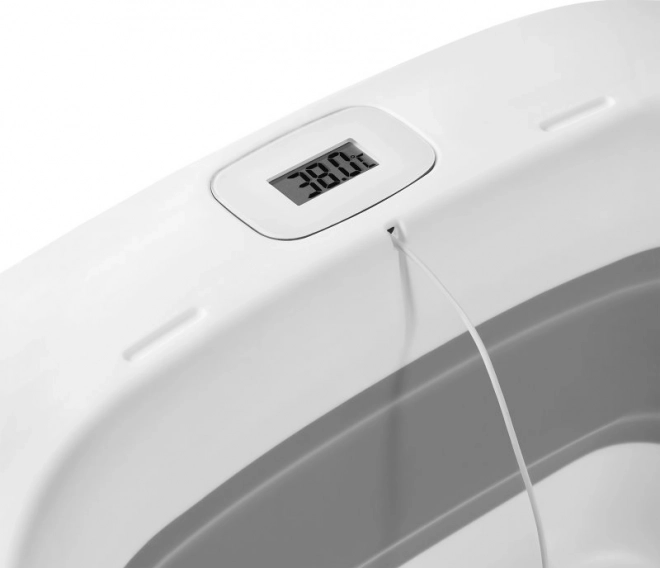 LIONelo Zusammenklappbare Babywanne Babybubble mit Thermometer und Liege Grau Taube