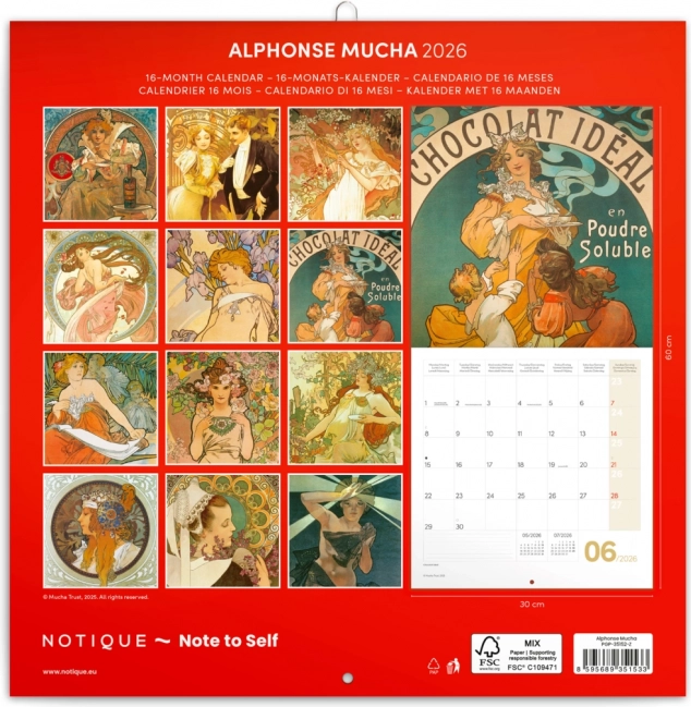 Notizkalender Alfons Mucha 2026