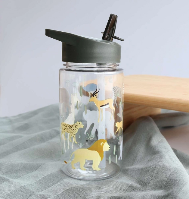 Kinderglasflasche mit Savannentieren von A Little Lovely Company