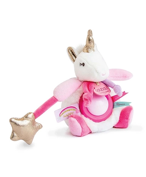 Doudou Nachtlicht Einhorn Plüsch 22 cm