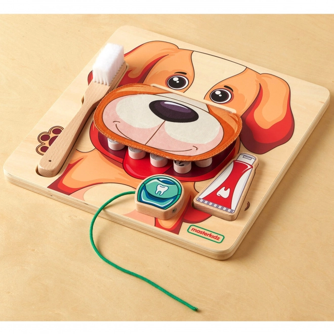 Masterkidz Lernen zur Mundhygiene mit Hund Montessori Wandtafel