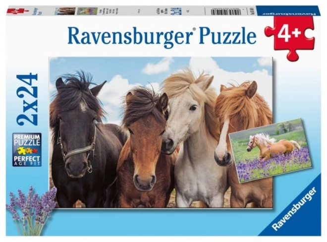 Pferdepuzzle Ravensburger 2x24 Teile