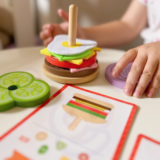 Holz Burger Restaurant Puzzle für Kinder 15 Teile FSC Zertifikat