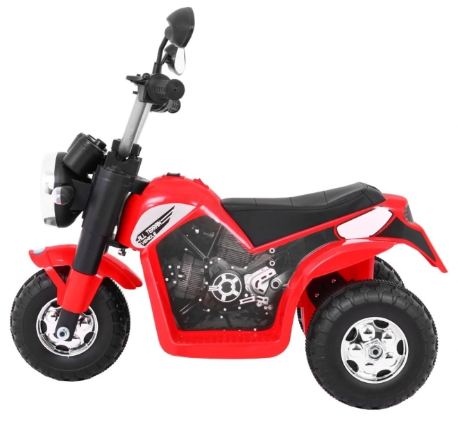 Kinder Elektro-Motorrad MiniBike Weiß mit LED-Lichtern und Sounds – rot