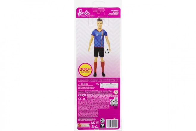 Barbie Fußballpuppe Ken in blauem Trikot