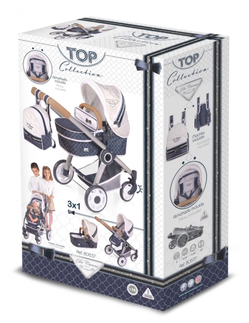 Sklappbarer 3-in-1-Puppenwagen mit Rucksack Top Collection 2020