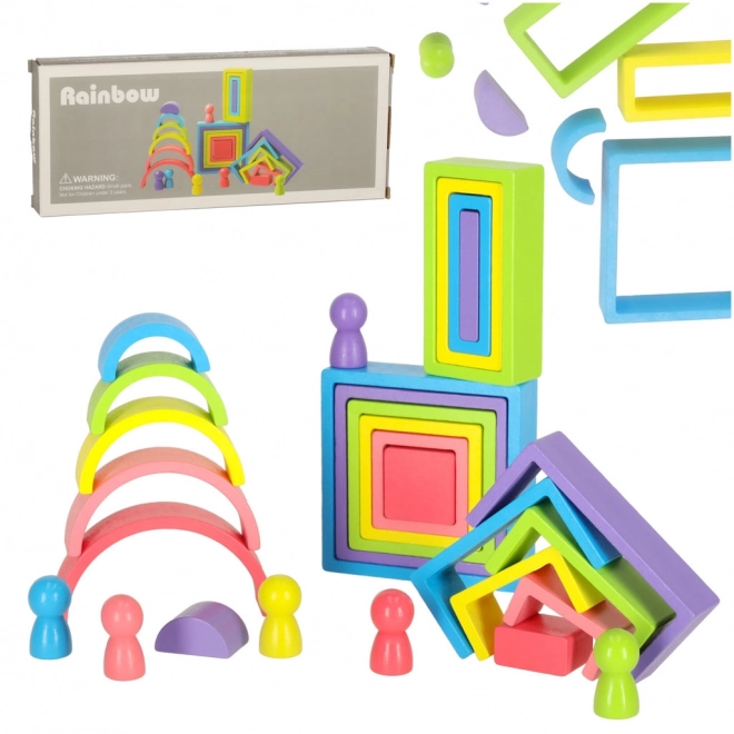 Holzbausteine Montessori Regenbogen Puzzle