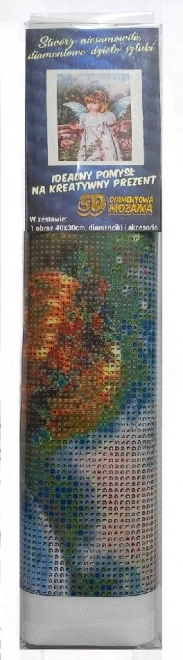 Diamantmalerei Engelchen mit Blumen 30x40 cm