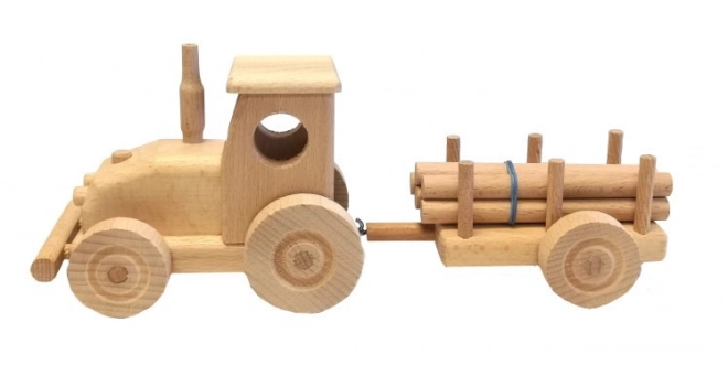 Holztraktor mit Anhänger