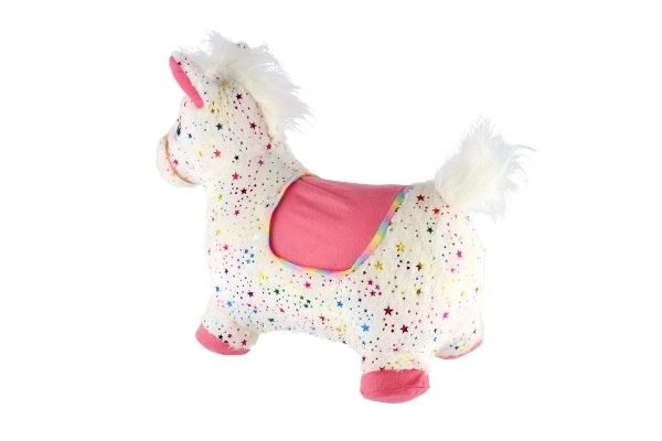 Hüpfspielzeug Einhorn Plüsch Weiß mit Sternen