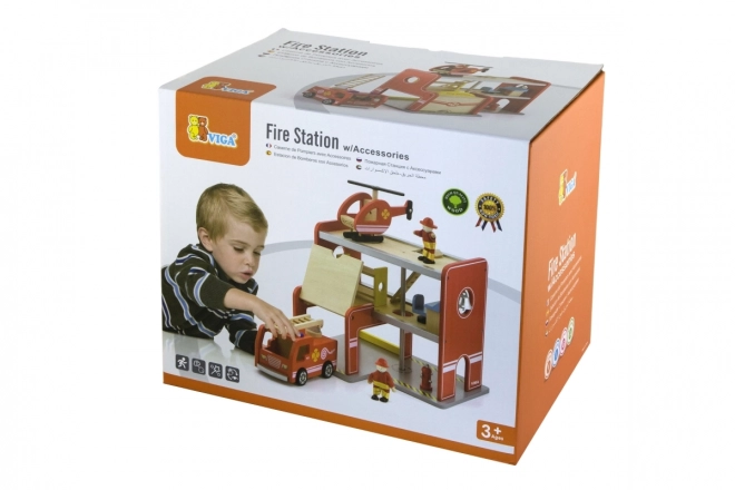 Holz Feuerwehrstation Spielset