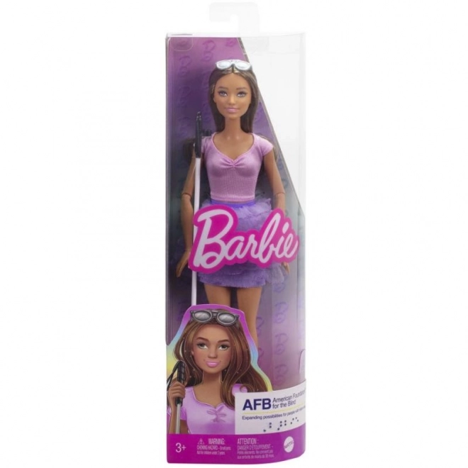 Barbie Puppe mit lila Rock und Volants