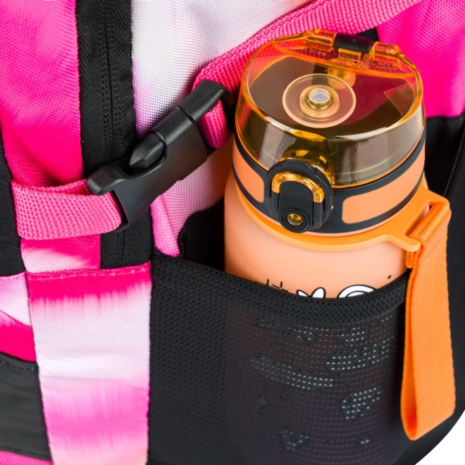 Baagl 3er Set Skate Rosa Streifen: Rucksack, Federmäppchen, Beutel