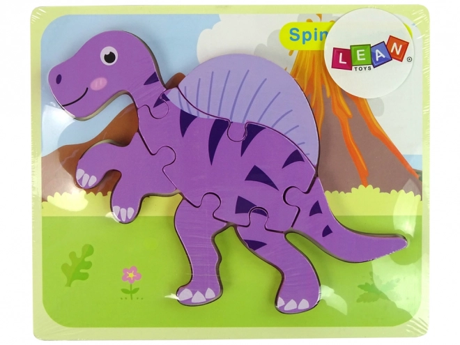 Holzpuzzle Dinosaurier Corythosaurus und Spinosaurus