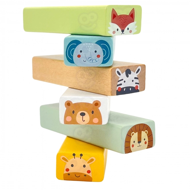 WOOPIE GREEN Geschicklichkeitsspiel „Wackelturm“ Tiere 82 Teile FSC