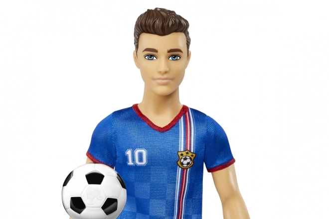 Barbie Fußballpuppe Ken in blauem Trikot