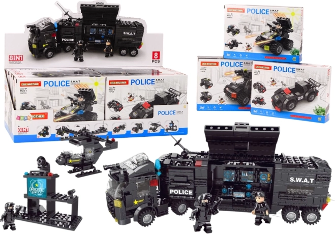 Bausatz Polizeihubschrauber und Boot MIX