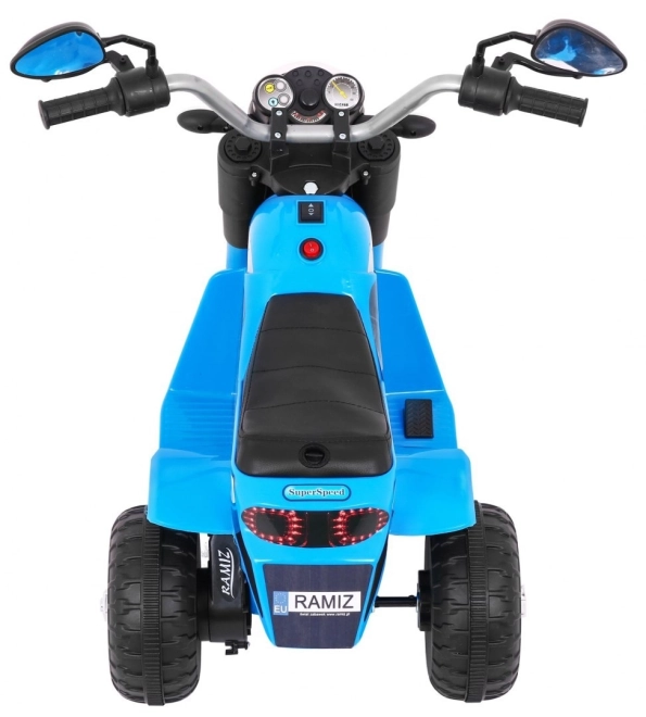 Kinder Elektro-Motorrad MiniBike Weiß mit LED-Lichtern und Sounds – blau