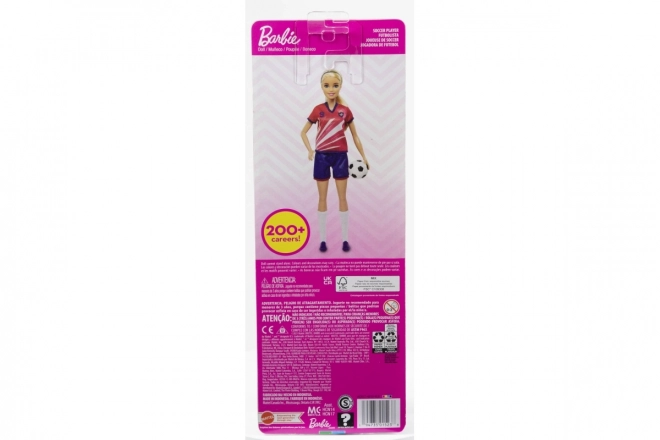 Barbie Fußballspielerin in rotem Trikot