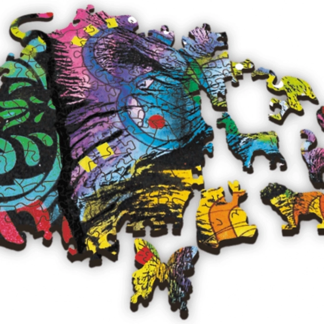 Holzpuzzle Buntes Welpe