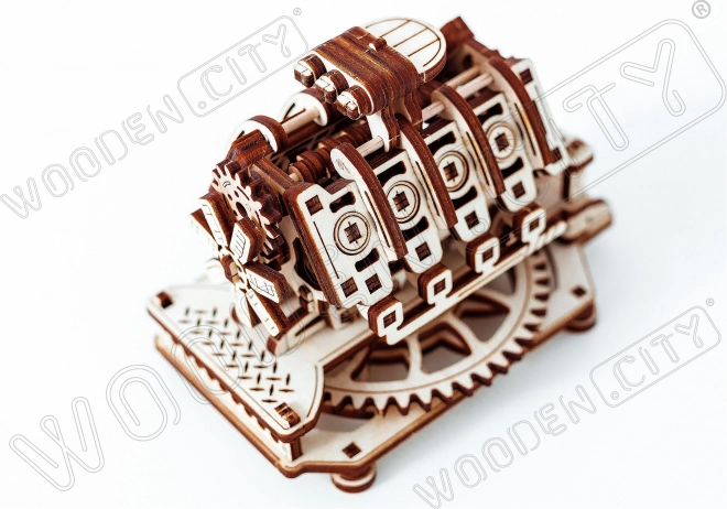 Holzmechanisches 3D-Puzzle V8 Motor