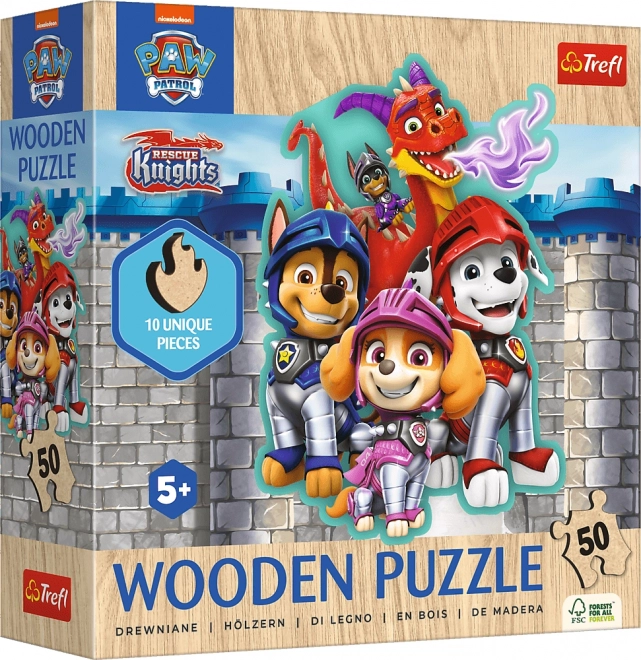 Holzpuzzle PAW Patrol: Rescue Knights 50 Teile