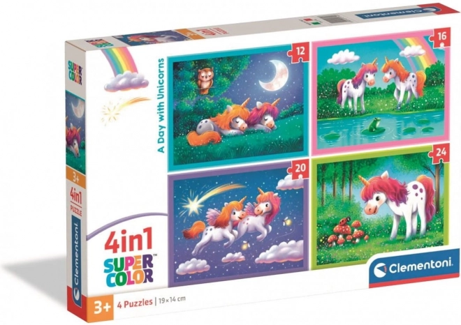 Clementoni puzzle einhörner für kinder 4v1