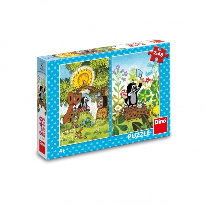 Dino Puzzle Der Kleine Maulwurf und Freunde 2x48 Teile