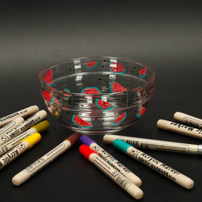 Wasserdichte Acrylstifte für Stoffe und Steine - Set mit 12 Stück