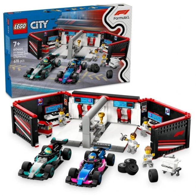 Lego City F1-Garage und Rennboliden Mercedes-AMG und Alpine