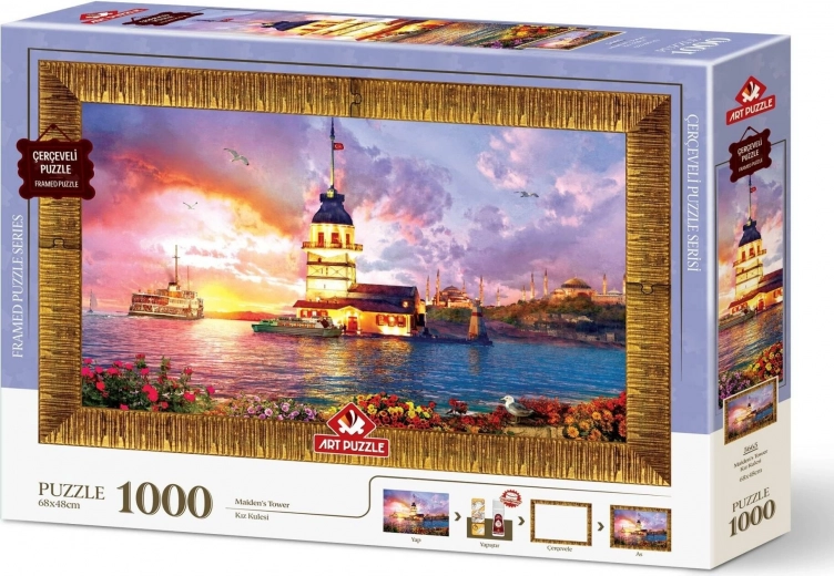 Puzzle mit Rahmen und Kleber 3-in-1 Mädchenturm 1000 Teile