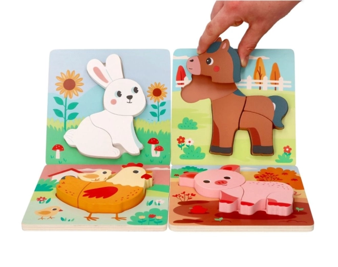 Holzpuzzle-Set Bauernhof
