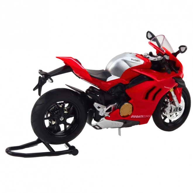 Sportmotorrad aus Metall mit Licht und Ton Rot 1:12