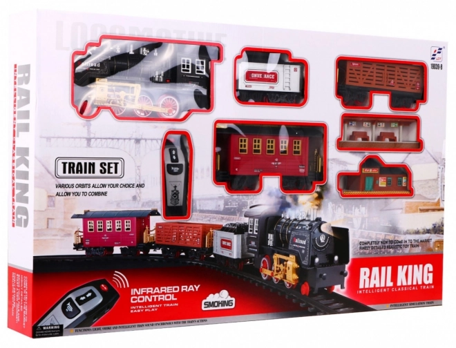 Fernbedienbare elektrische Eisenbahn für Kinder 3+ mit Rauchfunktion, Sound und Lichter