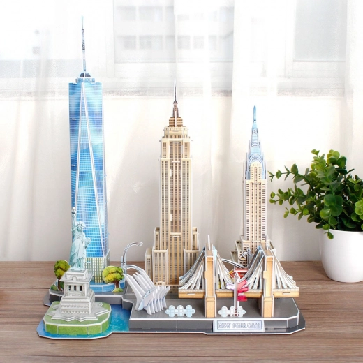 Ikonische Wahrzeichen New Yorks in einem Modell