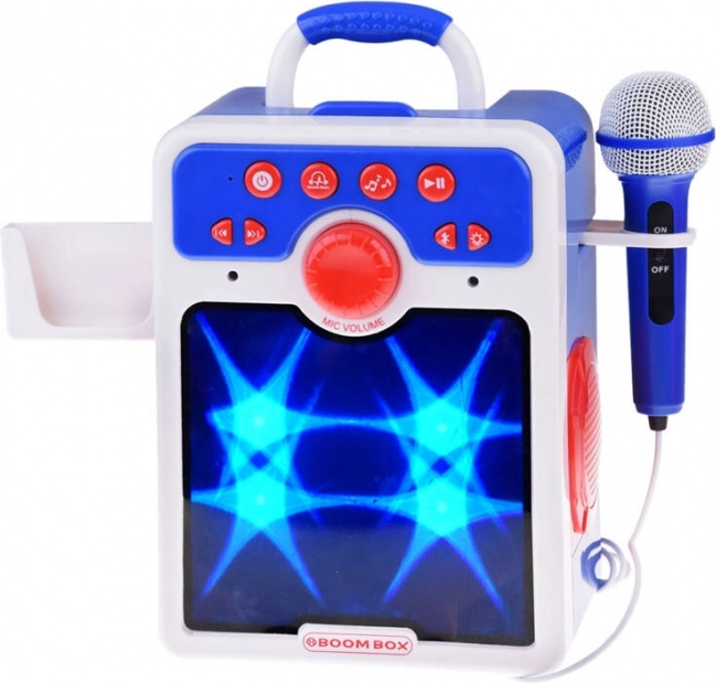 Blauer Kinder-Boombox-Lautsprecher mit Mikrofon