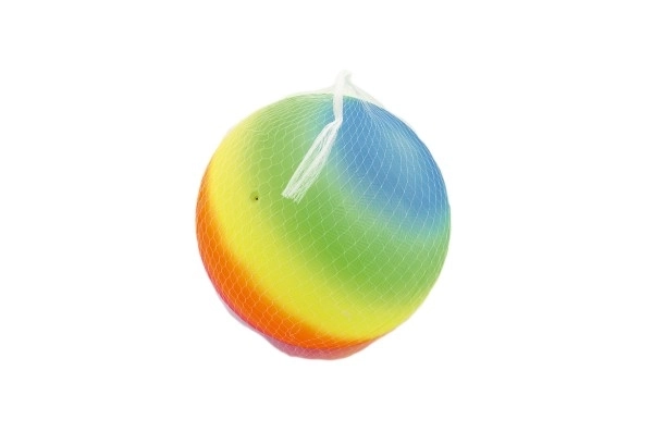 Regenbogenfarbiger Gummiball aufblasbar 23cm