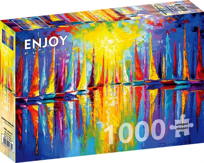 Puzzle Regenbogen-Segelboot 1000 Teile