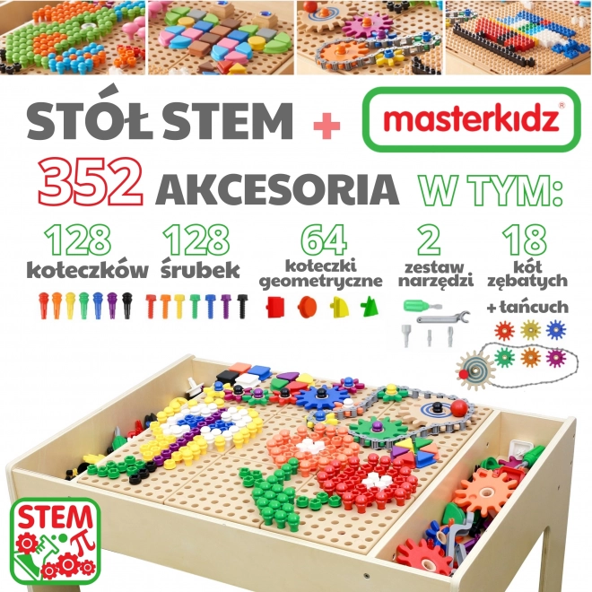 Masterkidz Holz-Bildungstisch mit Zubehör STEM-Wand