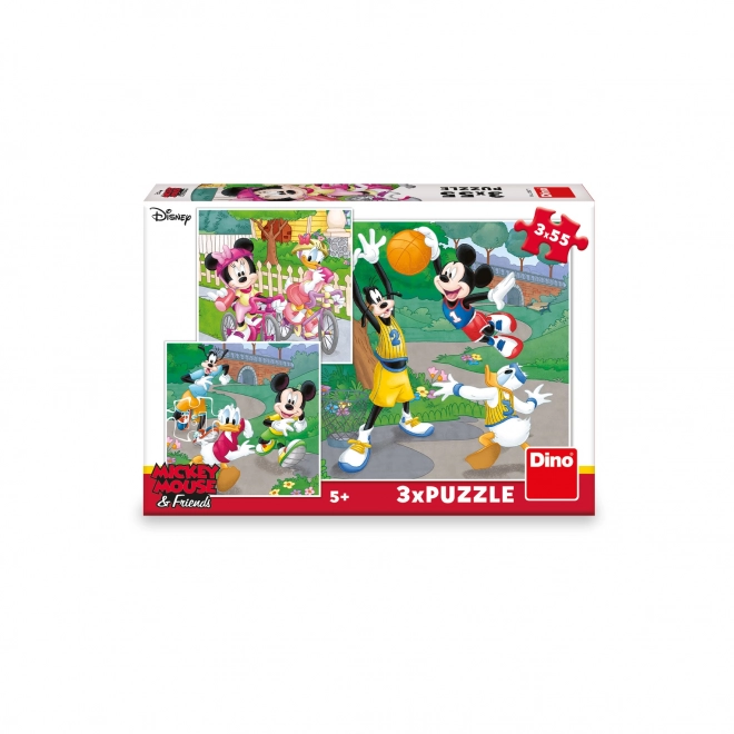 DINO Puzzle Mickey Mouse und Freunde 3er Set