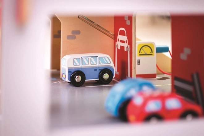 Bigjigs Toys Parkgarage mit Hubschrauberlandeplatz