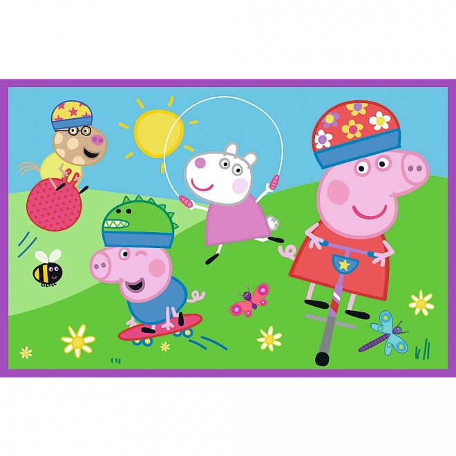 Puzzle 2x24 Peppa auf dem Spielplatz