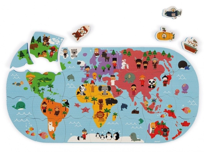 Weltkarte Puzzle für die Badewanne