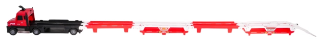 Roter 2-in-1-Lkw mit Abschussrampe und Zubehör – Rot